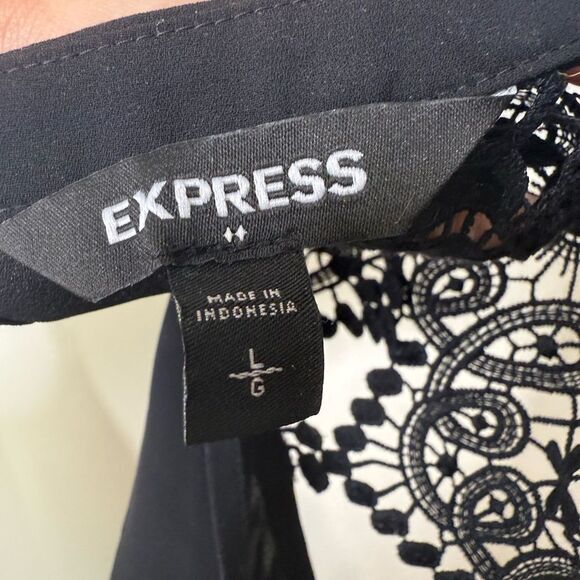 Elegant Black Lace Sleeve Women's Top - Picture 4 of 5